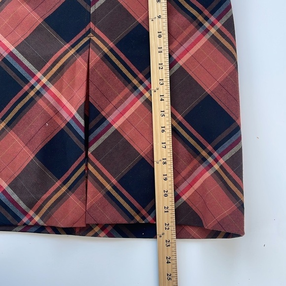 LIMITED Orange Black Fall Autumn Winter Plaid A-line Skirt Size 2, New with Tags - Picture 7 of 7